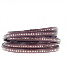 Lederen bal Prune 06 mm met nikkelvrije kogelketting per 20 cm