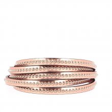 06 mm Roségoud spiegelkogelleder met nikkelvrije kogelketting per 20 cm