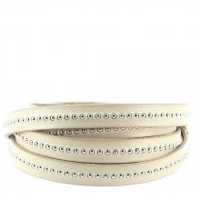 Lederen bal Taupe 10 mm met nikkelvrije kogelketting per 20 cm