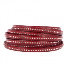 Lederen Bille Flamme 06 mm met nikkelvrije kogelketting per 20 cm