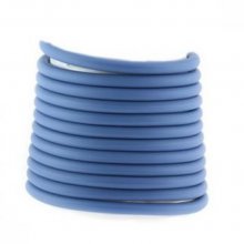1 meter Pvc hol koord 4 mm marineblauw pastel