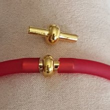Set van 10 gouden sluitingen voor hol Pvc-koord 5 mm