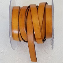 10mm Plat Donker Oranje Kalfsleer Glad per 20cm