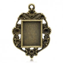 1 rechthoekige cabochonhouder N°03 Brons