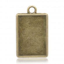 1 rechthoekige cabochonhouder N°04 Brons