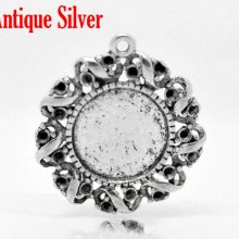 1 cabochonhouder 14 mm N°01 Zilver