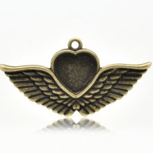 1 cabochonhouder Hart N°02 Brons