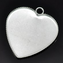 1 cabochonhouder Hart N°05 Zilver