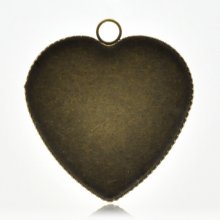1 cabochonhouder Hart N°05 Brons
