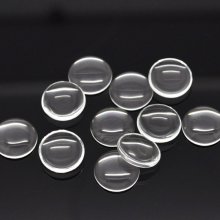 Cabochon Rond 10 mm in transparant braamglas N°02