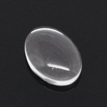 Ovale cabochon 10 x 14 mm x 2 stuks in helder braamglas N°16