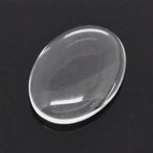 Cabochon Ovaal 13 x 18 mm x 2 stuks in helder braamglas N°17