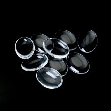 Cabochon Ovaal 15 x 20 mm in helder braamglas N°18 per 2 stuks