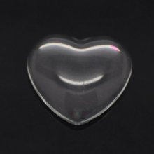 Cabochon Hart 14 x 15 mm in helder braamglas N°22