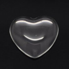 Cabochon Hart 17 x 18 mm in helder braamglas N°23