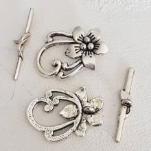 5 Knevelsluitingen Bloempatronen Romantisch Zilver