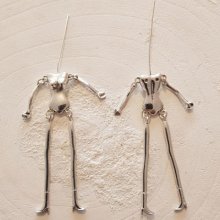 Poppenlichaam in metaal, zilverkleur 9 cm