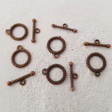 5 Knevelsluitingen Rond Patroon Brons N°04