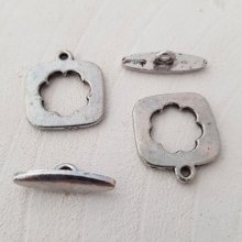 5 Knevelsluitingen Rond Patroon Zilver N°09