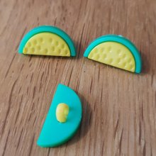 Kinderknoop met watermeloenmotief nr. 10 donkergeel