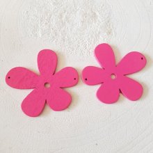 Bloem Hout Hanger of Schakelaar 57 mm Roze