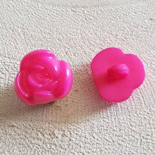 Button fantasie, kinderen, baby's Bloemenpatroon N°01-09 Fushia