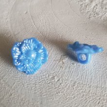 Button fantasie, kinderen, baby's Bloemenpatroon N°02-01 Blauw