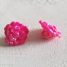 Button fantasie, kinderen, baby's Bloemenpatroon N°02-04 Fushia
