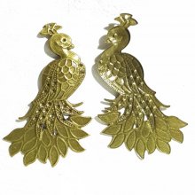 Pauw Bedel in brons metaal-04 Pauw hanger 