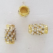 Gouden kraal en Strass N°01 x 10 stuks