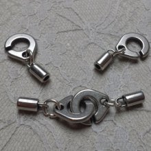 Ronde lederen handboei sluiting 3 mm in Zamac