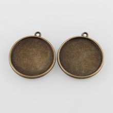 10 x 25 mm bronzen cabochonhouders, cabochonhangers 43AB 