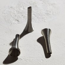 Spiraalvormige kegelbeker N°02 X 2 Stuks Verouderd Zilver.