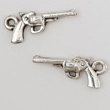 Bedel revolver pistool N°01 Zilver x 10 stuks