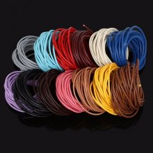 1 meter Rond glad leerkoord Blauw 3 mm