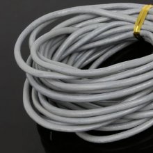 1 meter Rond glad leerkoord Grijs 3 mm