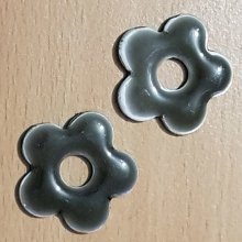 Geëmailleerde metalen bloem 20 mm Khaki