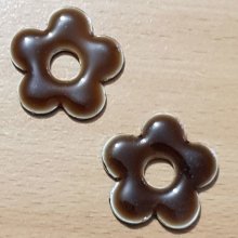 Bloem Metalen Email 28 mm Bruin