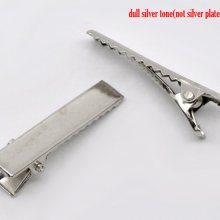 Set van 50 Krokodillenklemmen - Zilverkleur 32 mm x 7 mm.