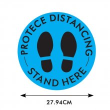 Sociale distantie vloerstickers Zwart en Blauw