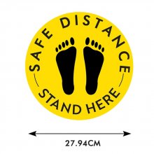 Sociale distantie vloerstickers Zwart en Geel