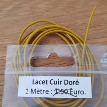1 meter Glad leren rond koord Goud 1 mm