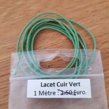 1 meter Rond glad leerkoord Groen 1 mm