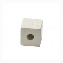 10 Houten Kralen Kubus / Vierkant 10 mm Wit