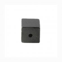 10 Houten Kralen Kubus / Vierkant 10 mm Zwart