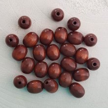 10 Houten Kralen Ovaal / Olijf 13/10 mm Bruin