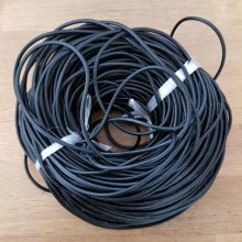 10 meter Rond glad leren koord Zwart 3 mm