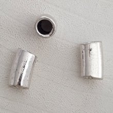 Zilveren buis kraal N°01
