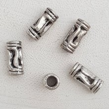 Zilveren buis kraal N°09