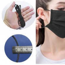 Elastisch masker Polyester rond 2,5 mm Zwart